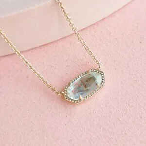 Collana Kendra Scott Elisa In Oro Con Ciondolo In Vetro Dicroico Multifilo
